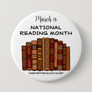 Bóton Redondo 7.62cm Março é Mês de Leitura Nacional