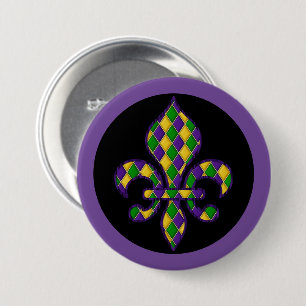 Bóton Redondo 7.62cm Mardi Gras Button Pin