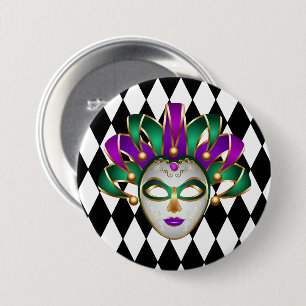 Bóton Redondo 7.62cm Mardi Gras Button Pin