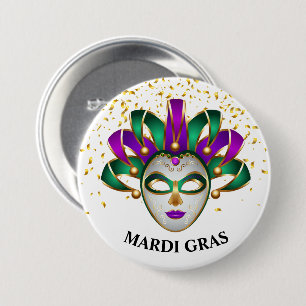 Bóton Redondo 7.62cm Mardi Gras Button Pin