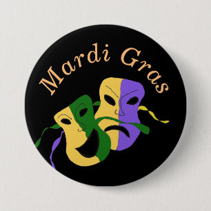 Bóton Redondo 7.62cm Mardi Gras Mask