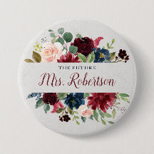 Marsala & Sra. futura personalizada floral do