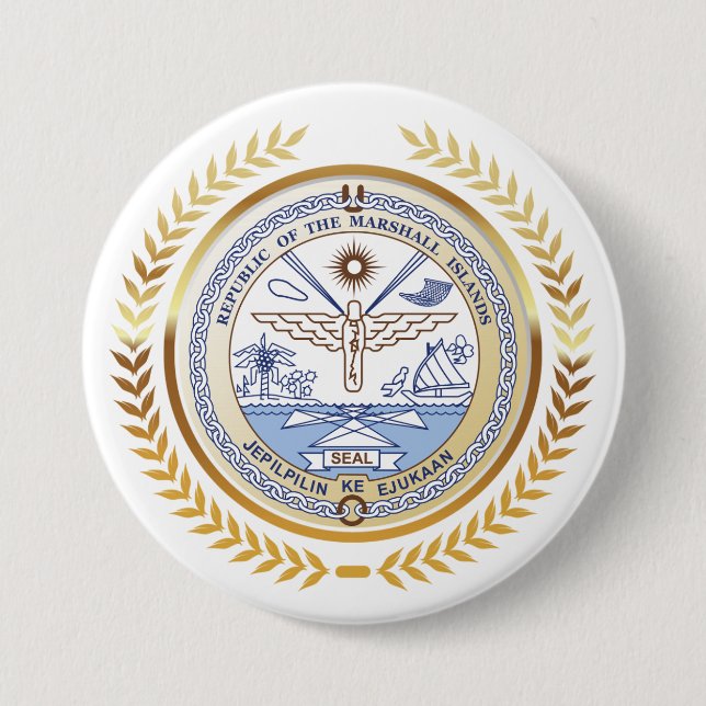 Bóton Redondo 7.62cm Marshall Islands Seal (Frente)