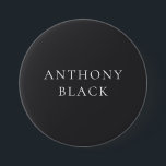 Bóton Redondo 7.62cm Matte Black Minimalist Plain Elegant Classical<br><div class="desc">Represent yourself with this modern,  elegant design. This template can be customized to meet all professional occupations.</div>