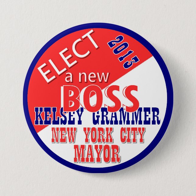 Bóton Redondo 7.62cm Mayor 2013 de Kelsey Grammer NYC (Frente)