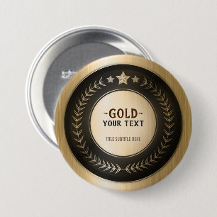 Bóton Redondo 7.62cm MEDALHA DIY IMPRESSÃO PERSONALIZADA Ouro #1 Campeã