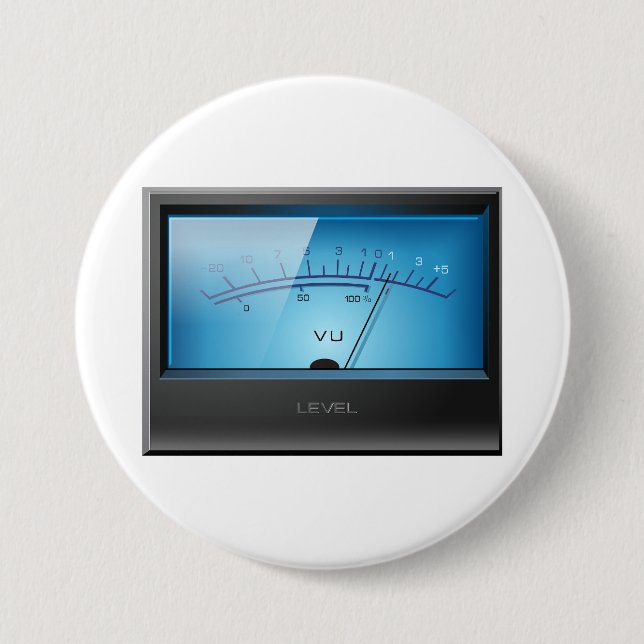 Bóton Redondo 7.62cm Medidor de VU de Sinal (Frente)