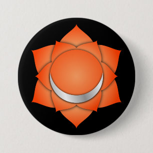 Bóton Redondo 7.62cm Meditação Espiritual Chakra Orange Sagral Zen Yo
