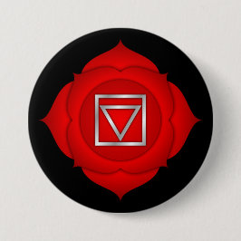 Bóton Redondo 7.62cm Meditação Espiritual Chakra Red Root Zen Yoga