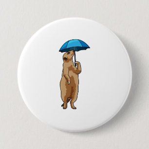 Bóton Redondo 7.62cm Meerkat com guarda-chuva