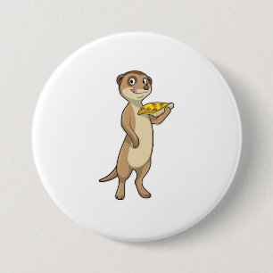 Bóton Redondo 7.62cm Meerkat com Pizza