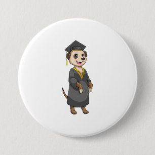 Bóton Redondo 7.62cm Meerkat como estudante de Diploma