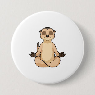 Bóton Redondo 7.62cm Meerkat na Meditação Yoga