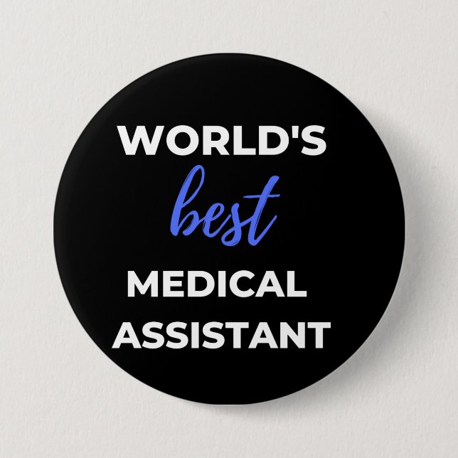 Bóton Redondo 7.62cm Melhor Assistente Médico do Mundo (Frente)