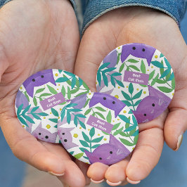 Bóton Redondo 7.62cm Melhor mãe de gato Gatos e ramos