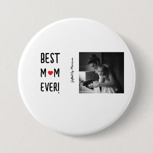 Bóton Redondo 7.62cm Melhor Mãe Nunca Personalizável Nome