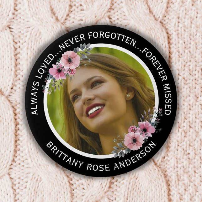 Bóton Redondo 7.62cm Memória Fluvial Floral Memorial (Criador carregado)