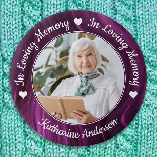 Bóton Redondo 7.62cm Memória Personalizada De Amor Funeral Memorial De
