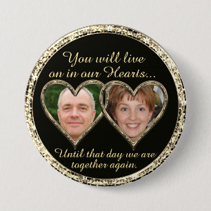 Bóton Redondo 7.62cm Memorial Duplo Adicionar Fotografias Chaveiro de K