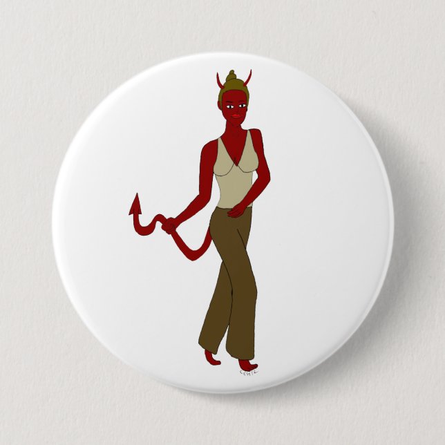 Bóton Redondo 7.62cm menina diabólica (Frente)