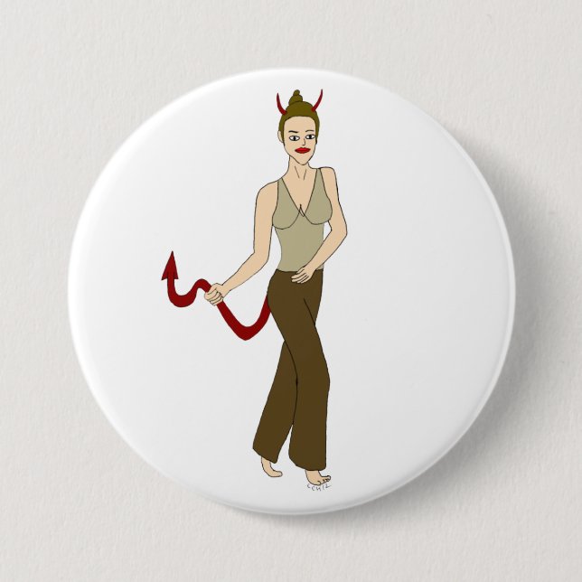 Bóton Redondo 7.62cm menina diabólica (Frente)