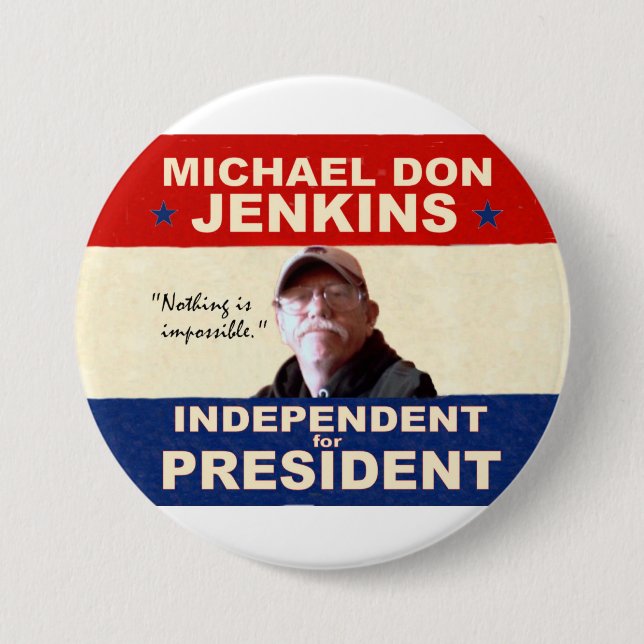 Bóton Redondo 7.62cm Michael Don Jenkins para o presidente 2012 (Frente)