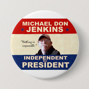 Bóton Redondo 7.62cm Michael Don Jenkins para o presidente 2012
