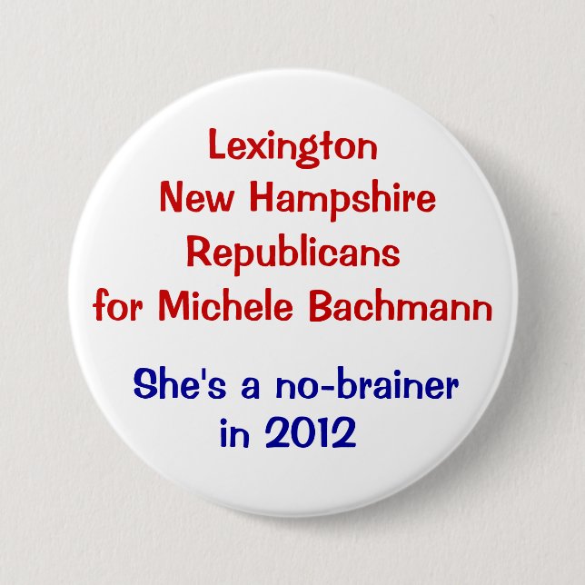Bóton Redondo 7.62cm Michele Bachmann Lexington New Hampshire (Frente)