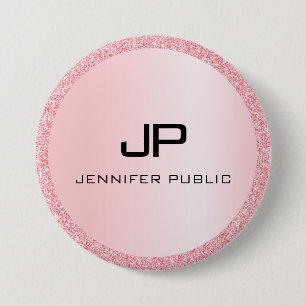 Bóton Redondo 7.62cm Modelo de rosa com aspecto brilhante Dourado