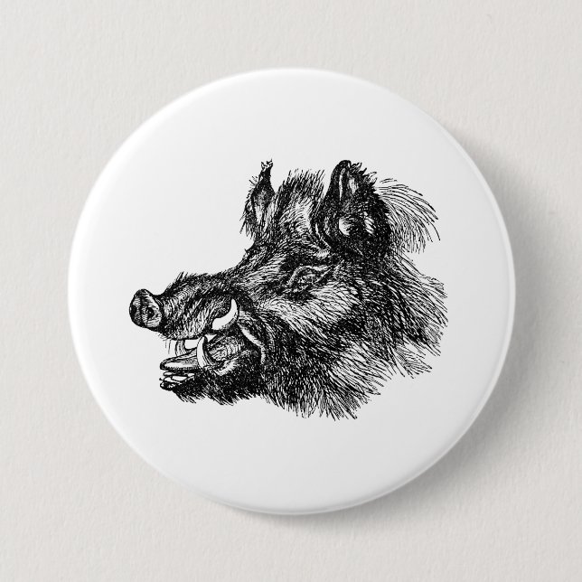 Bóton Redondo 7.62cm Modelo vicioso das presas de w do javali do (Frente)