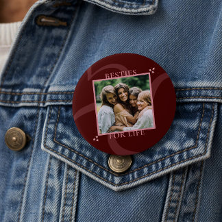 Bóton Redondo 7.62cm Modern Minimal Maroon Chic Typography Galentine's