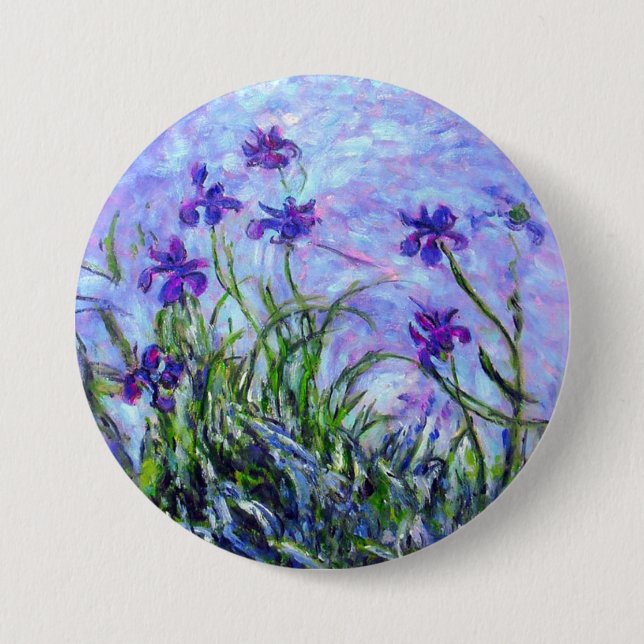 Bóton Redondo 7.62cm Monet Lilac Irises (Frente)
