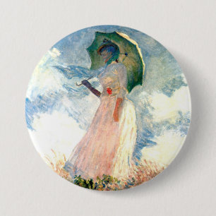 Bóton Redondo 7.62cm Monet Woman com Parasol à esquerda
