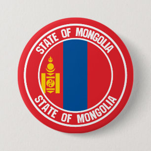 Bóton Redondo 7.62cm Mongólia Round Emblem
