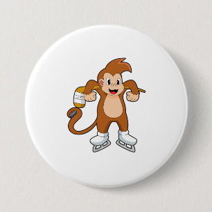Bóton Redondo 7.62cm Monkey Ice Hóquei no Gelo