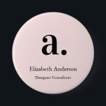 Bóton Redondo 7.62cm Monograma Blush Rosa Moderno Minimalista Feminina<br><div class="desc">Monograma Blush Moderno,  Rosa,  Mínimo,  Nome Elegante Feminina,  Pin. Um design de monograma profissional,  feminino,  minimalista e profissional,  com grande tipografia inicial em uma letra clássica em um fundo simples.</div>