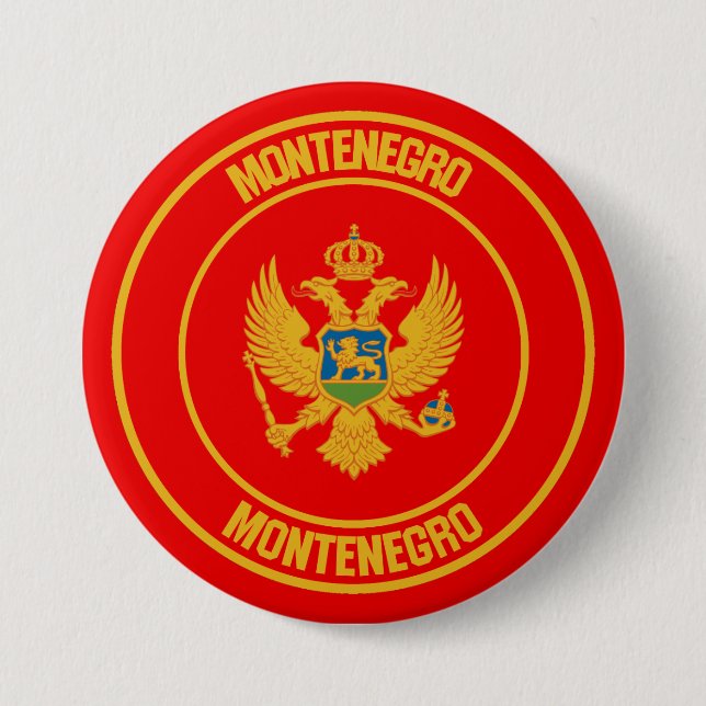 Bóton Redondo 7.62cm Montenegro Round Emblem (Frente)
