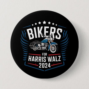 Bóton Redondo 7.62cm Motociclistas Para Harris Walz 2024 Harris Waltz 2