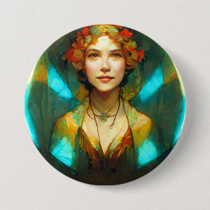 Bóton Redondo 7.62cm Na Light Art Nouveau Fantasy