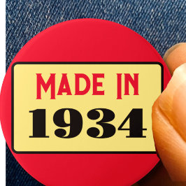 Bóton Redondo 7.62cm nascer de Festa de aniversário de 90 1934 90 pinos