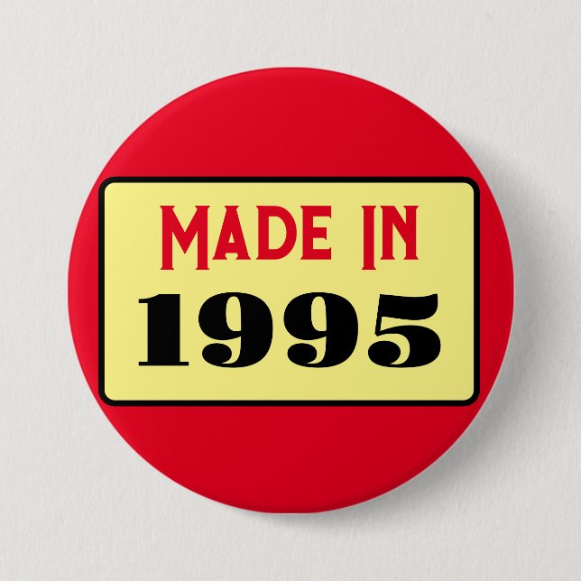 Bóton Redondo 7.62cm nascer do aniversário de 30 anos 1995 de 30 pinos (Frente)