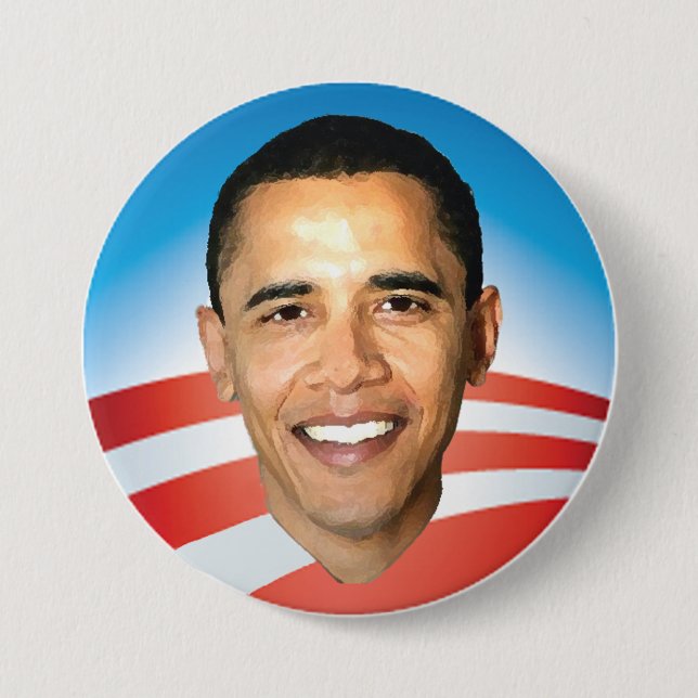 Bóton Redondo 7.62cm Nascer do sol de Obama botão de 3 polegadas (Frente)
