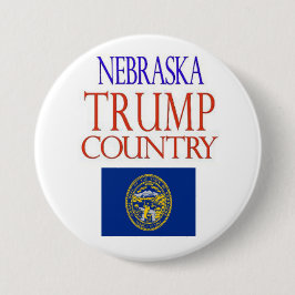 Bóton Redondo 7.62cm NEBRASKA é botão da campanha do PAÍS do TRUNFO
