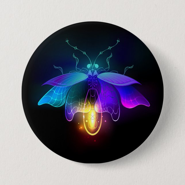 Bóton Redondo 7.62cm Neon Firefly a preto (Frente)