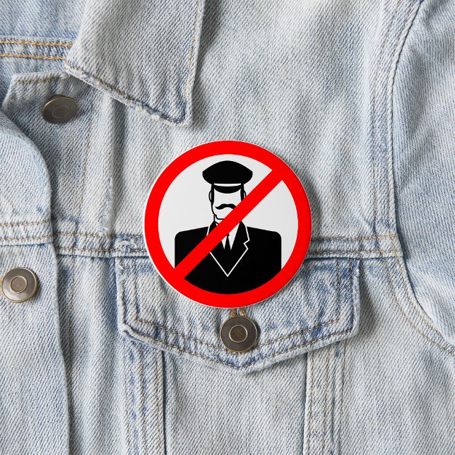 Bóton Redondo 7.62cm No Chauffeur Allowed Symbol Funny Warning (Criador carregado)