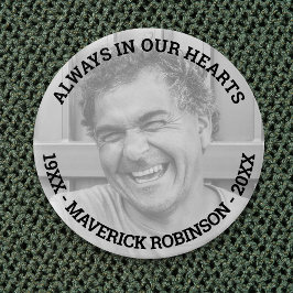 Bóton Redondo 7.62cm No Loving Memory Photo Memorial Funeral