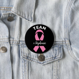 Bóton Redondo 7.62cm Nome Personalizado de Consciência do Cancer de Mam