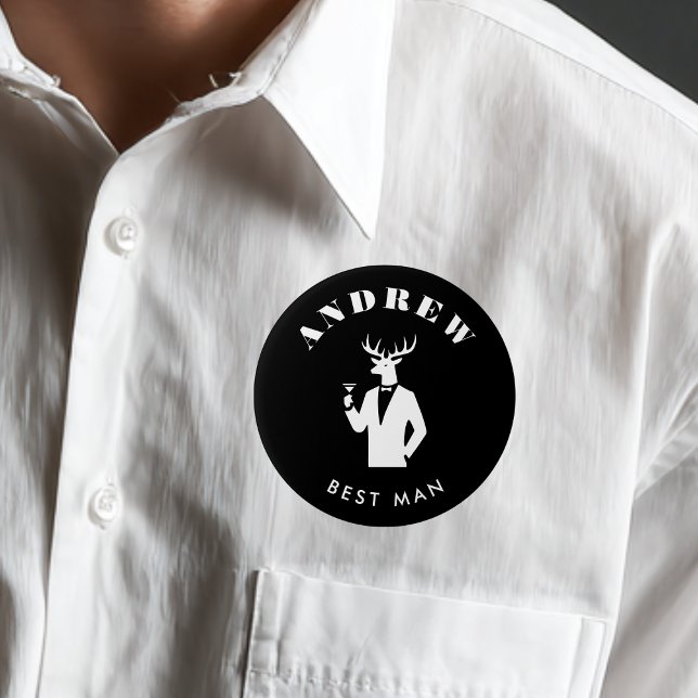 Bóton Redondo 7.62cm Nome Personalizado do Partido Negra do Espetáculo  (Criador carregado)