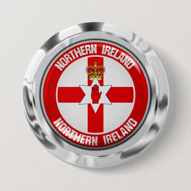 Bóton Redondo 7.62cm Norte Ireland Round Emblem (Frente)