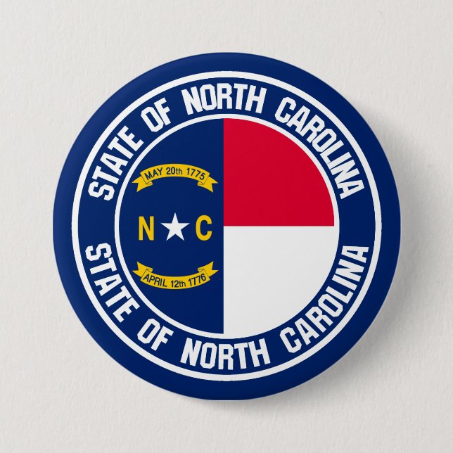Bóton Redondo 7.62cm North Carolina Round Emblem (Frente)